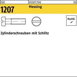 Zylinderschraube ISO 1207 Schlitz M4x 10 Messing 200 Stück