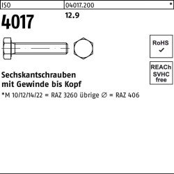 Sechskantschraube ISO 4017 VG M16x 40 12.9 50 Stück