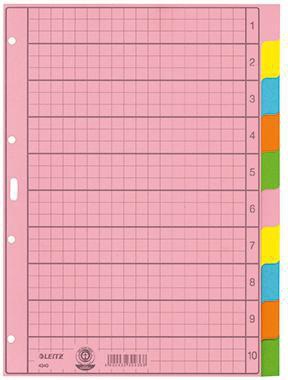 Leitz Register 43400000 blanko DIN A4 10teilig Papier sortiert