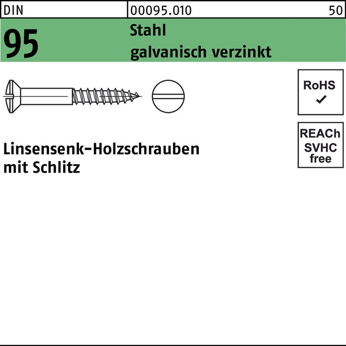 Holzschraube DIN 95 LIKO Schlitz 2x20 Stahl galv.verz. 500St.