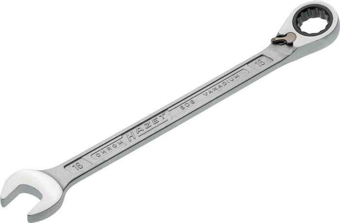Maulringratschenschlüssel 606 SW 16mm L.230,2mm umschaltbar,Rings.15Grad HAZET