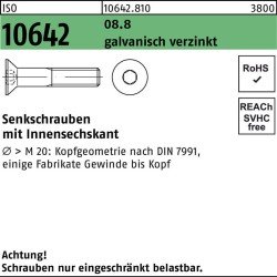 Senkschraube ISO 10642 Innen-6kt M24x 40 8.8 galv.verz. 25 Stück