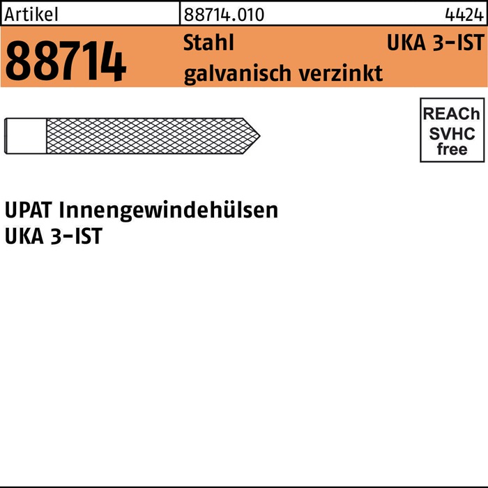 Innengewindehülse R 88714 UKA IST M16x120 Stahl galv.verz. 10St. UPAT