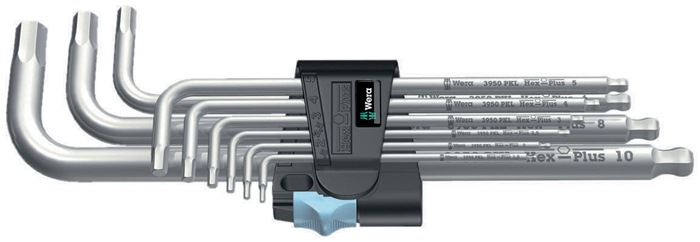 Winkelschraubendrehersatz 3950 PKL/9 9-tlg.Ku.-Halter SW 1,5-10mm lang VA WERA