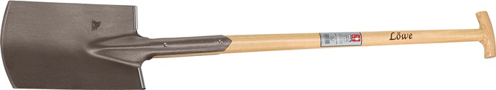 Bauspaten LÖWE 285x185/180mm Gr.2 Gärtner Form m.Trittschutz u.Eschen-T-Stiel