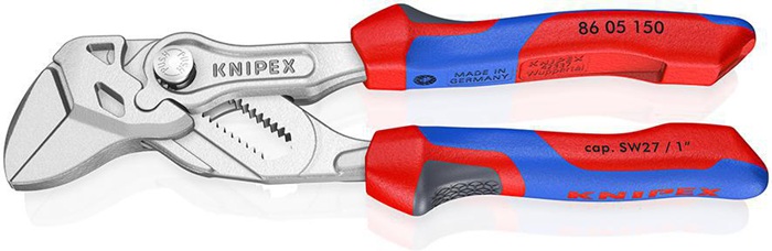 Zangenschlüssel L.150mm Spann-W.27mm verchr.Comfort-Griff KNIPEX