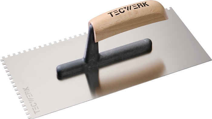 Glättekelle L.280mm B.130mm rostfr.m.H-Heft VA S.0,7mm TECWERK
