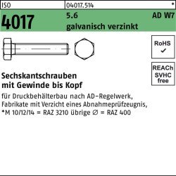 Sechskantschraube ISO 4017 VG M16x 40 5.6 AD W7 galv.verz. 50 Stück