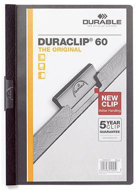 DURABLE Klemmmappe DURACLIP 60 220901 DIN A4 Hartfolie schwarz