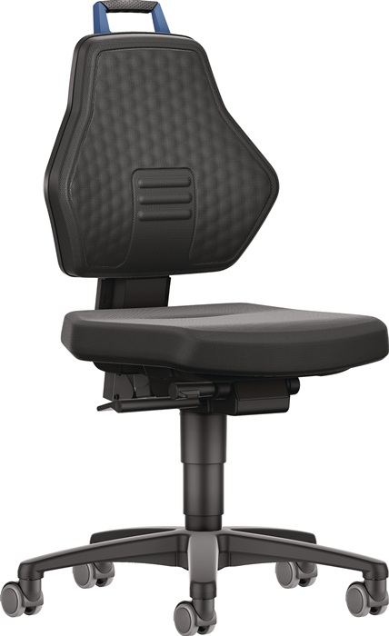 Arbeitsdrehstuhl Rl.Supertec schwarz Grifffarbe blau 450-600mm TECWERK