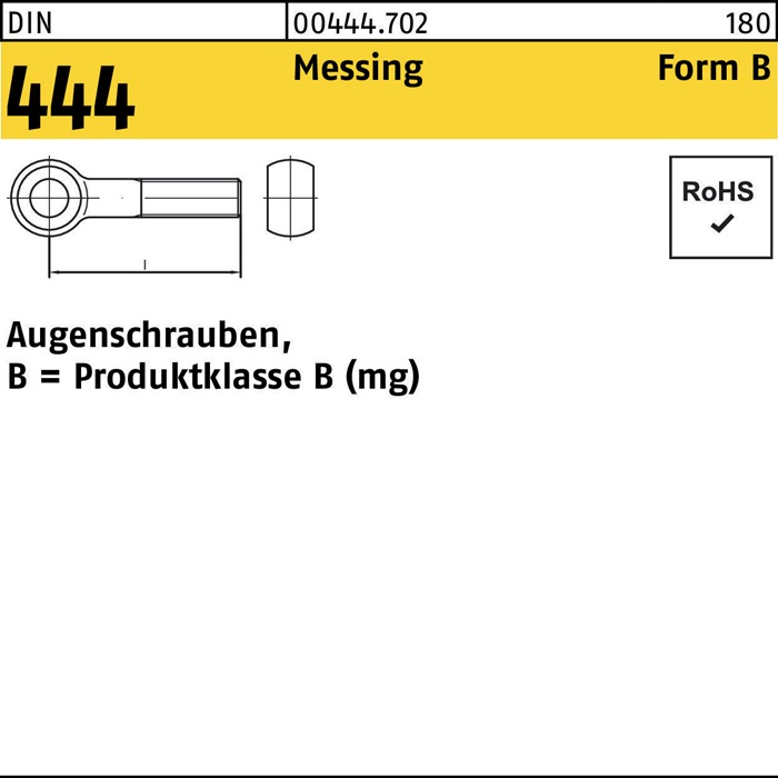 Augenschraube DIN 444 FormB BM 10x 70 Messing 10 Stück