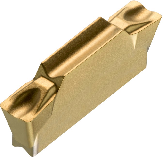 Drehwendeschneidplatte ISO LCMF 031602-CM:T8330 Breite 3mm PVD beschichtet Gold