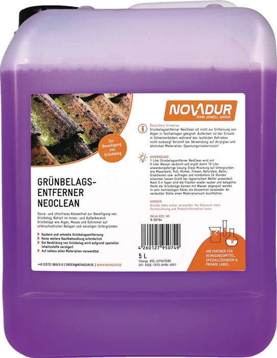 Grünbelagentferner NeoClean Konzentrat 5l NOVADUR