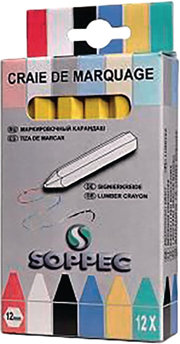 Markierkreide gelb unpapiert 12 St./Schachtel SOPPEC