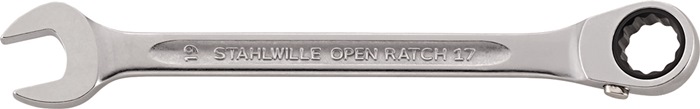 Maulringratschenschlüssel OPEN-RATCH 17 SW 19mm L.252mm umschaltbar,Rings.15Grad