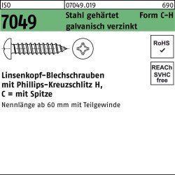Blechschraube ISO 7049 LIKO Spitze/PH C4,8x13-H Stahl gehärtet galv.verz. 500St.