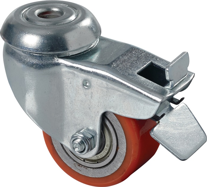 Lenkrolle m.Festst.D.50mm Trgf.120kg kompakt PU BS ROLLEN