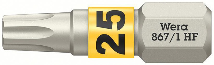 Bit 867 TORX® HF 1/4 Zoll TX 25 L.25mm m.Farbleitsystem WERA