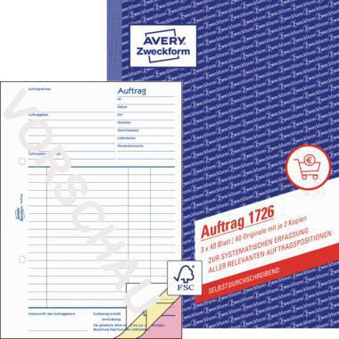 Avery Zweckform Auftragsformular 1726 DIN A5 3x40Blatt
