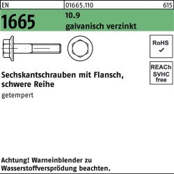 Sechskantschraube EN 1665 Flansch M16x 70 10.9 galv.verz. 25 Stück
