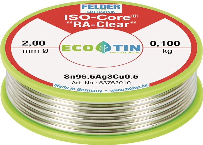 Lötdraht ISO-Core® RA-Clear 2mm 100g Sn99,3CuNiGe FELDER