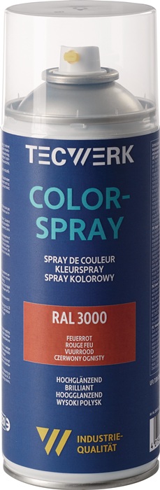 Colorspray feuerrot hochglänzend RAL 3000 400ml Spraydose TECWERK