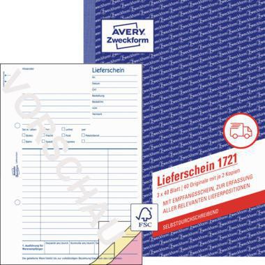 Avery Zweckform Lieferschein 1721 DIN A5 3x40Blatt