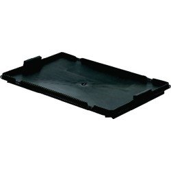 Deckel L600xB400mm schwarz PP f.Drehstapelbehälter LA-KA-PE