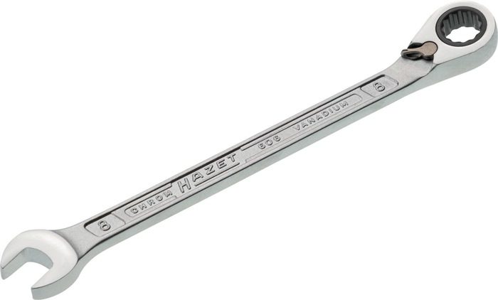 Maulringratschenschlüssel 606 SW 8mm L.129,9mm umschaltbar,Rings.15Grad HAZET