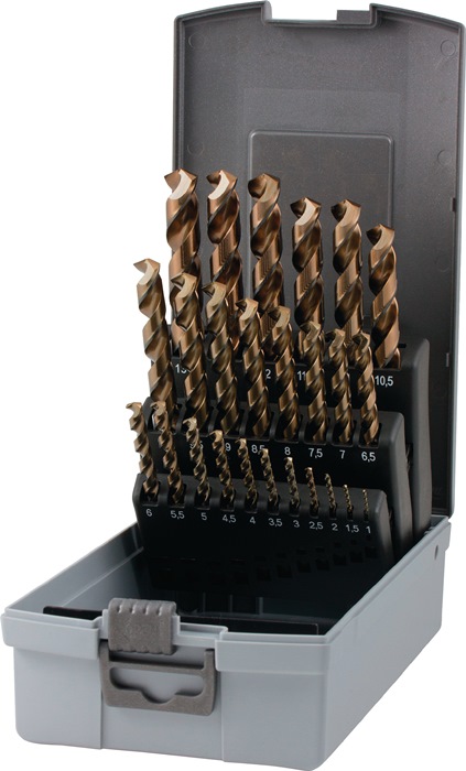Spiralbohrer-Satz DIN 338 UNI D.1-13x0,5mm HSS-Co5 25-tlg.