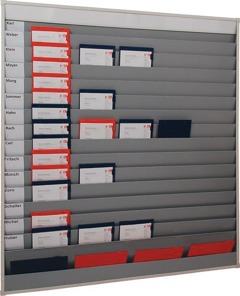 Planungstafel H1765xB1580xT78mm 15 Schienen grau