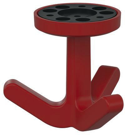 Dreifachhaken Ser.477 matt,elastisch 33 rubinrot H.69mm D.51mm HEWI