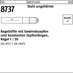 Kegelstift ISO 8737 Gewindezapfen 12x 100 Stahl ungehärtet Kegel 1:50 10Stück