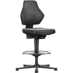 Arbeitsdrehstuhl Air Flow Bodengleiter+Fußring Kunstlederpolster schwarz