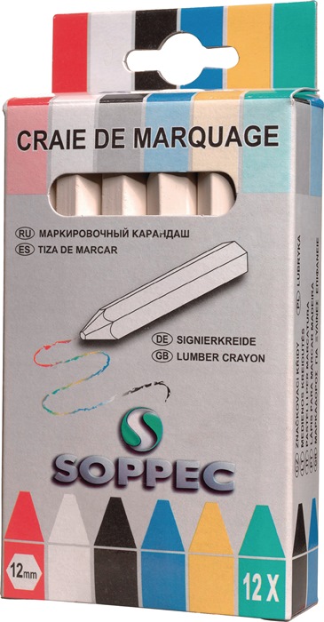 Markierkreide weiß unpapiert 12 St./Schachtel SOPPEC
