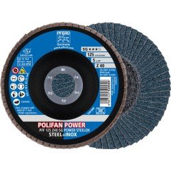 Fächerscheibe POLIFAN Z SG POWER STEELOX D.125mm K.40 INOX ZK Ausf.fl.PFERD