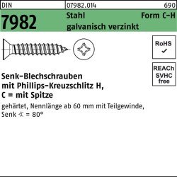 Senkblechschraube DIN 7982 PH/Spitze C 5,5x32-H Stahl galv.verz. 250St.