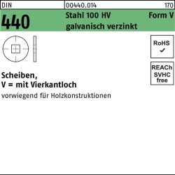 Scheibe DIN 440 V 14x44x4 Stahl 100 HV galv.verz. 100St.