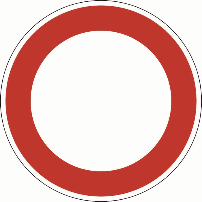 Verkehrszeichen VZ 250 Verbot f.Fahrzeuge aller Art D.600 mmx2mm Ronde RA2 ADCO