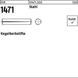 Kegelkerbstift DIN 1471 6x 40 Stahl 100 Stück