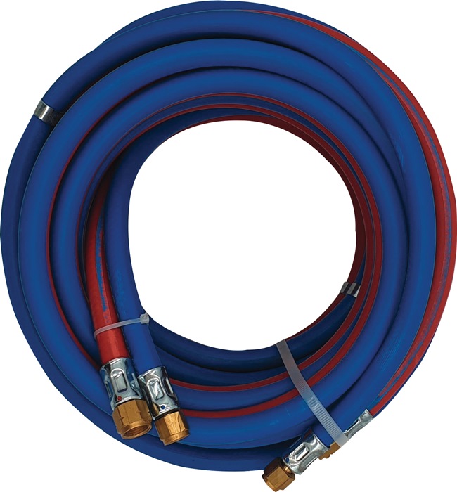 Autogenzwillingsschlauch L.5m ID 6/9mm Wandst.5/3,5mm blau/rot