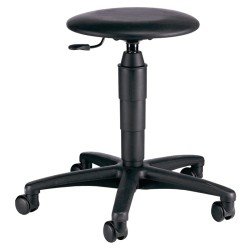 Drehhocker m.Rollen Kunstlederpolster schwarz Sitz-H.420-550mm TOPSTAR