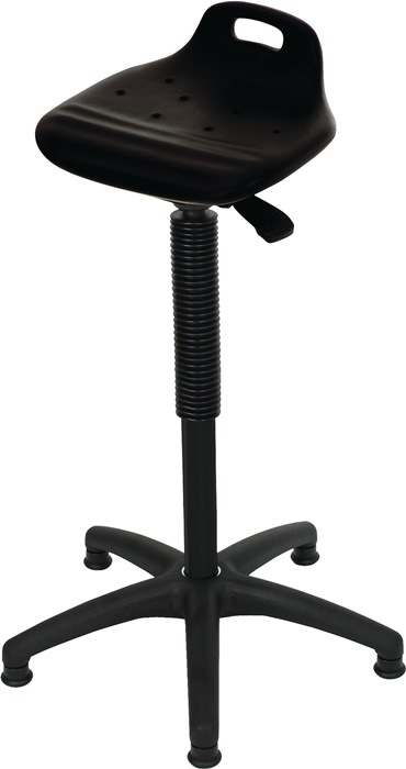 Stehhilfe PU-Integralschaum Sitz-H.570-820mm Kunststoff-Fußkreuz m.Bodengl.LOTZ