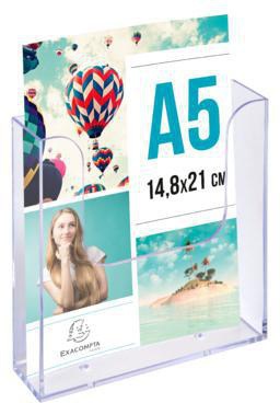 Exacompta Wandprospekthalter 65058D A5 hoch 1Fach transparent