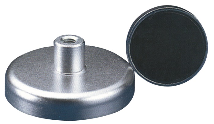 Magnetflachgreifer D.40xH18mm m.Gewindebuchse Haftkraft 125N