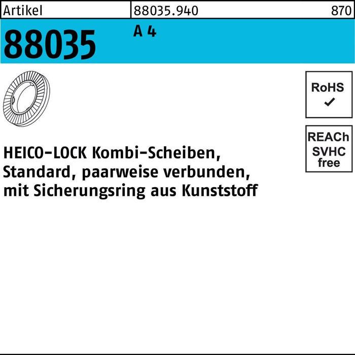 Kombischeibe R 88035 HKS-12S A 4 200 Stück HEICO