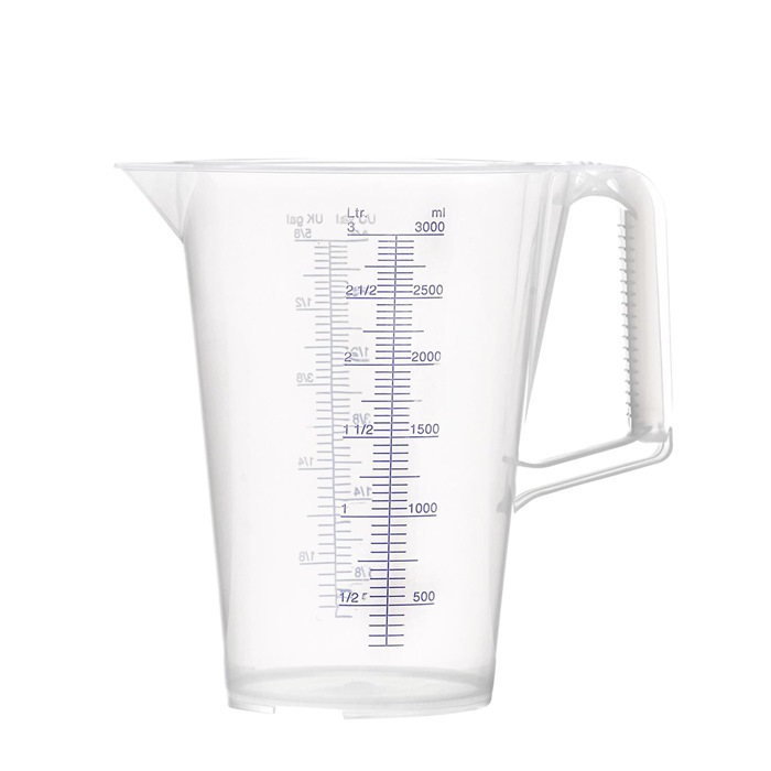 Messbecher 3l blau bedruckte Skala PP PRESSOL