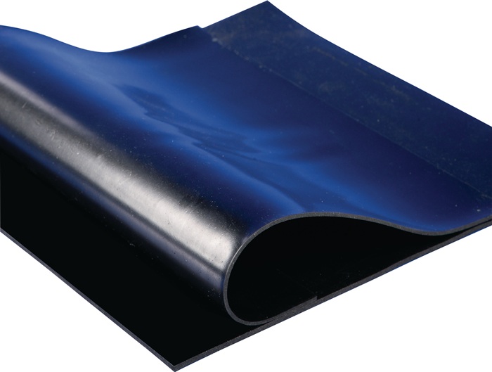 Gummiplatte B.1,20m L.10m D.2mm schwarz NR/SBR m.Gewebeeinlage Rl.MÖLLER