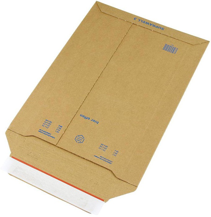 Versandtasche Suprawell Maße 234x330mm A4 Wellpappe braun SK TRANSPAK