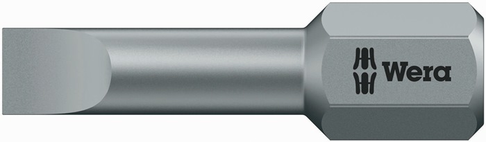 Bit 800/1 TZ f.Schlitzschrauben 8mm L.25mm 1/4 Zoll C6,3 1,6mm zähhart,TZ WERA